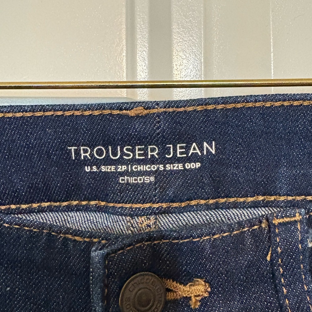 Chico's Deep Indigo Straight Leg Jeans - Picture 2 of 3